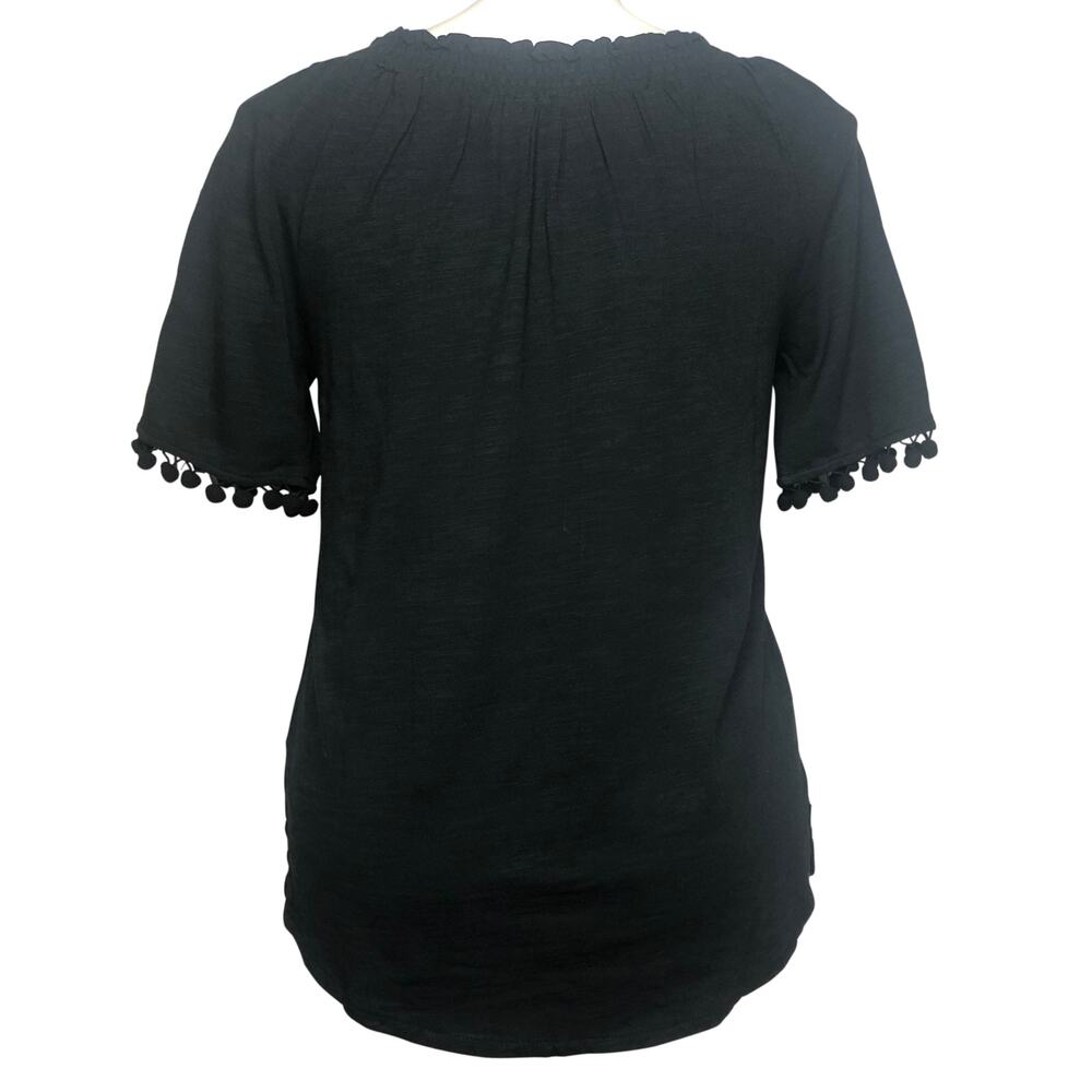 Belle by Kim Gravel Black Knit Pom Pom Top - Size Medium - Picture 7 of 11